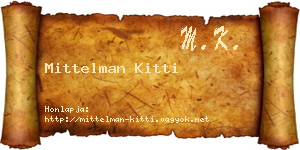 Mittelman Kitti névjegykártya